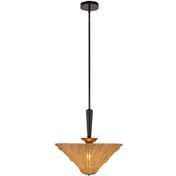 Bridgette Pendant Light Matte Black Rattan By Alora