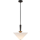 Bridgette Pendant Light Matte Black White Linen By Alora