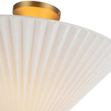 Bridgette Semi Flush Mount Brushed Gold Folded White By Alora - Detailed View