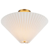 Bridgette Semi Flush Mount Brushed Gold Folded White By Alora - With Light