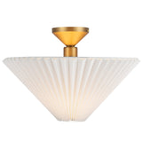 Bridgette Semi Flush Mount Brushed Gold Folded White By Alora