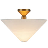 Bridgette Semi Flush Mount Brushed Gold White Linen By Alora