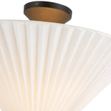 Bridgette Semi Flush Mount Matte Black Folded White By Alora - Detailed View1