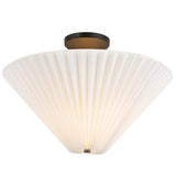 Bridgette Semi Flush Mount Matte Black Folded White By Alora - Front View
