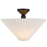 Bridgette Semi Flush Mount Matte Black Folded White By Alora