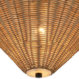 Bridgette Semi Flush Mount Matte Black Rattan By Alora - Detailed View