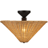 Bridgette Semi Flush Mount Matte Black Rattan By Alora