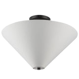 Bridgette Semi Flush Mount Matte Black White Linen By Alora - Front View