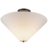 Bridgette Semi Flush Mount Matte Black White Linen By Alora - Front View