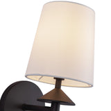 Bridgette Wall/Vanity Light Matte Black White Line By Alora - Detailed View