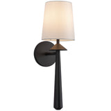 Bridgette Wall/Vanity Light Matte Black White Line By Alora - Side View