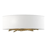 Brindille Wall Sconce in Modern Brass, Natural Anna Shade by Hubbardton Forge