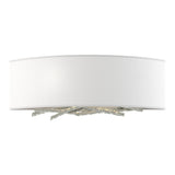 Brindille Wall Sconce in Sterling, Natural Anna Shade by Hubbardton Forge