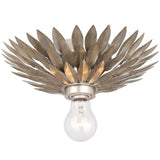 Broche 1 Light Flush Mount Antique Siver By Crystorama