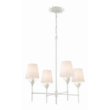 Broche Candelabra Chandelier 28'' Matte White