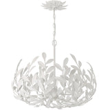 Broche Chandelier Small Matte White By Crystorama - Front View