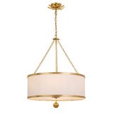 Broche Drum Chandelier 24'' Antique Gold