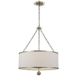 Broche Drum Chandelier 24'' Antique Silver