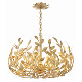 Broche Leaf Crown Chandelier 27'' Antique Gold