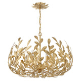 Broche Leaf Crown Chandelier 27'' Antique Gold