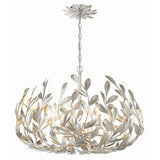 Broche Leaf Crown Chandelier 27'' Antique Silver