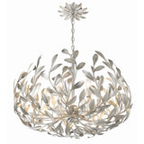 Broche Leaf Crown Chandelier 27'' Antique Silver