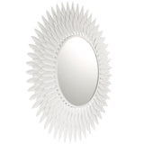 Broche Mirror Large Matte White By Crystorama - Side View