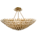 Broche Petals Semi Flush Mount Medium Antique Gold By Crystorama