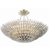 Broche Petals Semi Flush Mount Medium Antique Silver By Crystorama-Bulb View