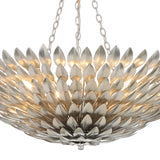 Broche Petals Semi Flush Mount Medium Antique Silver By Crystorama-Detailed View