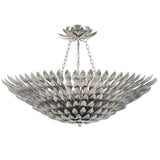 Broche Petals Semi Flush Mount Medium Antique Silver By Crystorama