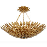 Broche Petals Semi Flush Mount Small Antique Gold By Crystorama