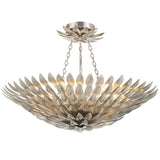 Broche Petals Semi Flush Mount Small Antique Silver ByCrystorama-Bulb View