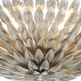 Broche Petals Semi Flush Mount Small Antique Silver By Crystorama-Detailed View