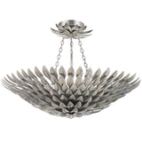 Broche Petals Semi Flush Mount Small Antique Silver By Crystorama