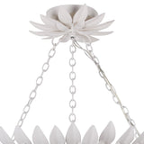 Broche Petals Semi Flush Mount Small Matte White By Crystorama-Canopy