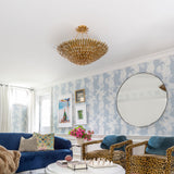 Broche Petals Suspension Antique Gold Medium By Crystorama Lifestyle View