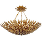 Broche Petals Suspension Antique Gold Small By Crystorama Front View