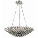 Broche Petals Suspension Antique Silver Small By Crystorama Front View