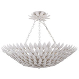 Broche Petals Suspension Matte White Small By Crystorama Front View