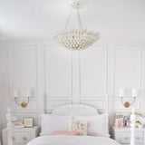 Broche Petals Suspension Matte White Small By Crystorama Lifestyle View3