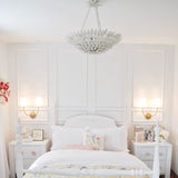 Broche Petals Suspension Matte White Small By Crystorama Lifestyle View4