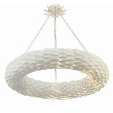 Broche Woven Torus Chandelier 33.5'' Matte White