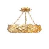 Broche Woven Torus Semi-Flush Mount 18'' Antique Gold