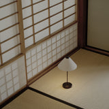 Brolly Portable Table Lamp Linen By New Works - Lifestyle View