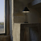 Brolly Portable Table Lamp Steel Black By New Works - Lifestyle View18