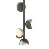 Brooklyn 4-Light Double Shade Vertical Pendant in Dark Smoke, Vintage Platinum by Hubbardton Forge