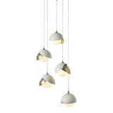 Brooklyn 5-Light Double Shade Pendant, shown in Modern Brass, White, Standard, by Hubbardton Forge