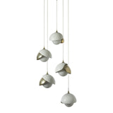 Brooklyn 5-Light Double Shade Pendant, shown in Modern Brass, White, Standard, by Hubbardton Forge