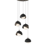 Brooklyn 5-Light Double Shade Pendant in Bronze, Black, Standard by Hubbardton Forge